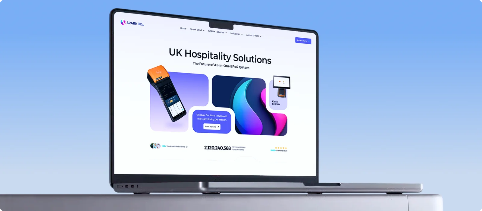 Spark EPOS website homepage design by Shahroz shown on a desktop display